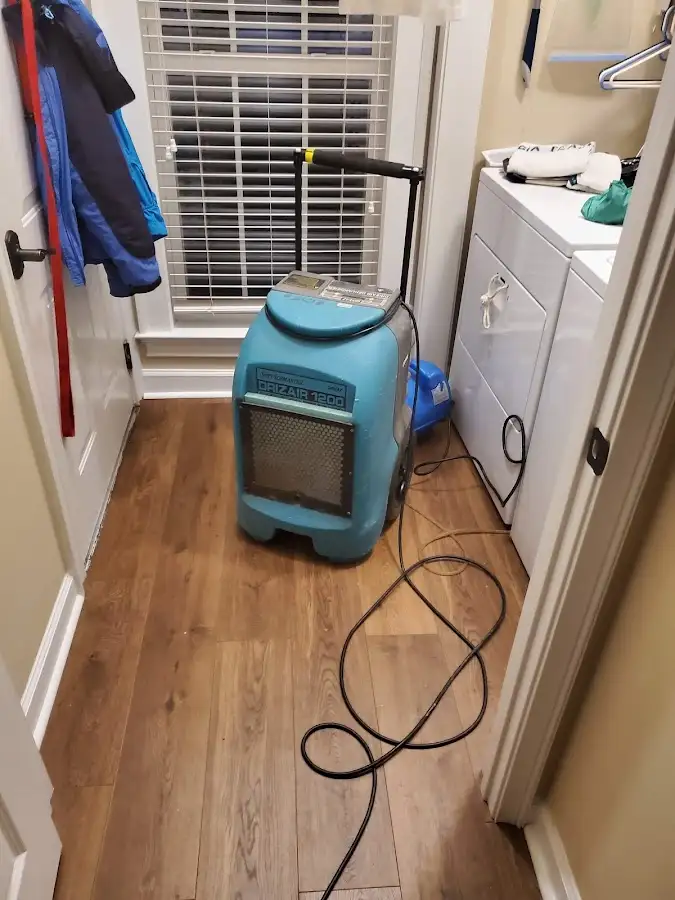 Commercial dehumidifier deployed for Flood Damage Cleanup in Rye