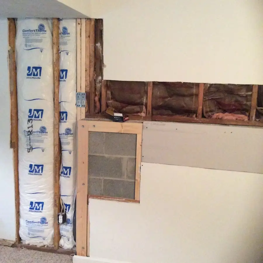 Wall insulation replacement during Contents Cleaning & Restoration in Rye
